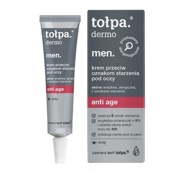 Tołpa dermo men, antiage krem przeciw oznakom starzenia pod oczy, 10 ml