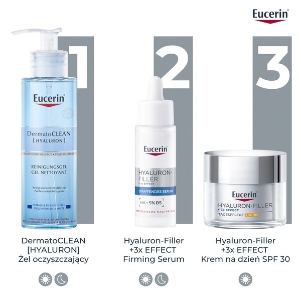 Eucerin Hyaluron-Filler, krem na dzień SPF 30 z kwasem hialuronowym, przeciwzmarszczkowy, refill, 50 ml