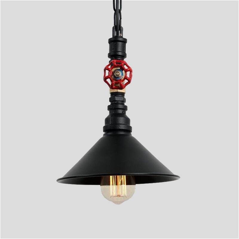 Luminária pendente retrô industrial, lustre criativo de ferro com cano de água para sala de jantar, bar, pub, restaurante, café ou loft.
