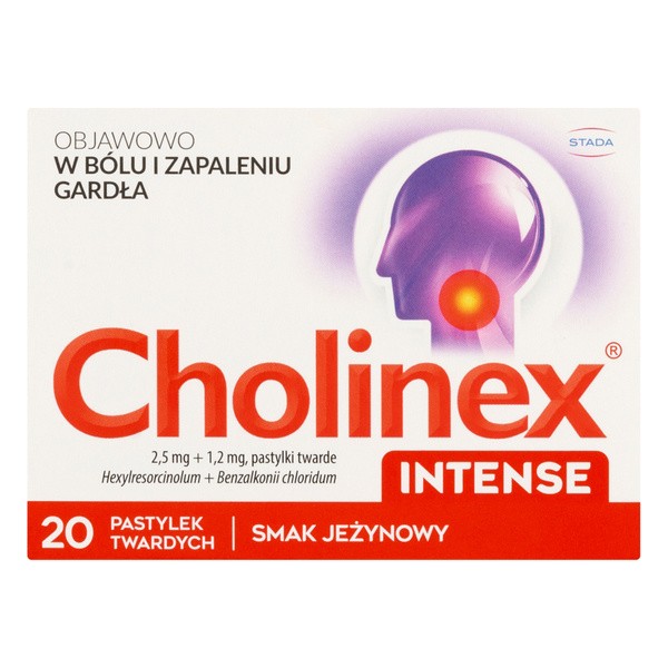 Cholinex Intense, tabletki do ssania, smak jeżynowy, 20 szt.