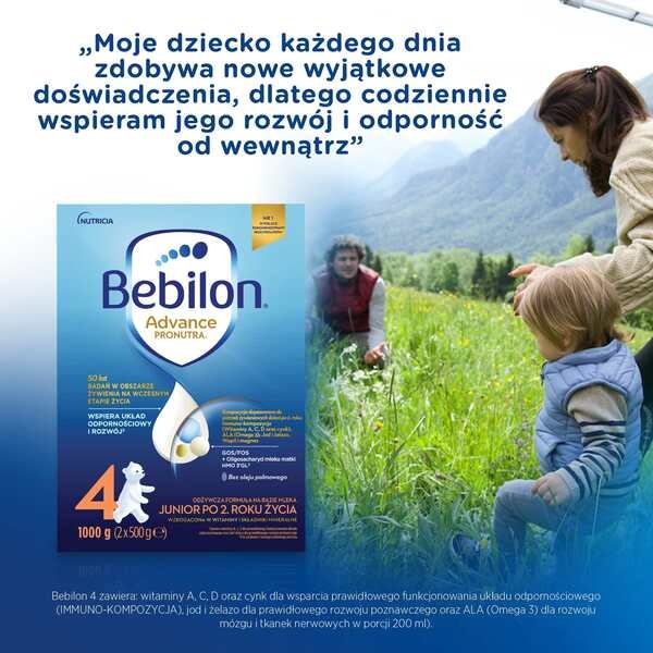 Bebilon Advance Pronutra 4, Junior, formuła na bazie mleka po 2. roku życia, proszek, 1000 g