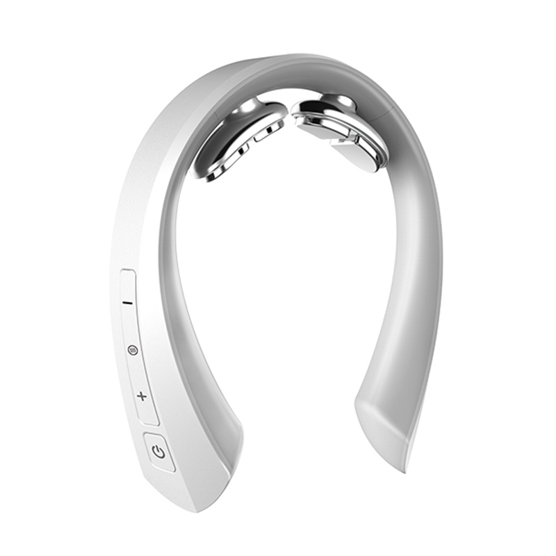 Masażer szyi z komunikatami głosowymi, inteligentny elektryczny podwójny impuls, uśmierzający ból, 4 elektrody, ogrzewanie, masaż szyi, super lekki