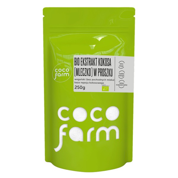Coco Farm, Bio ekstrakt kokosa (mleczko) w proszku, 250 g