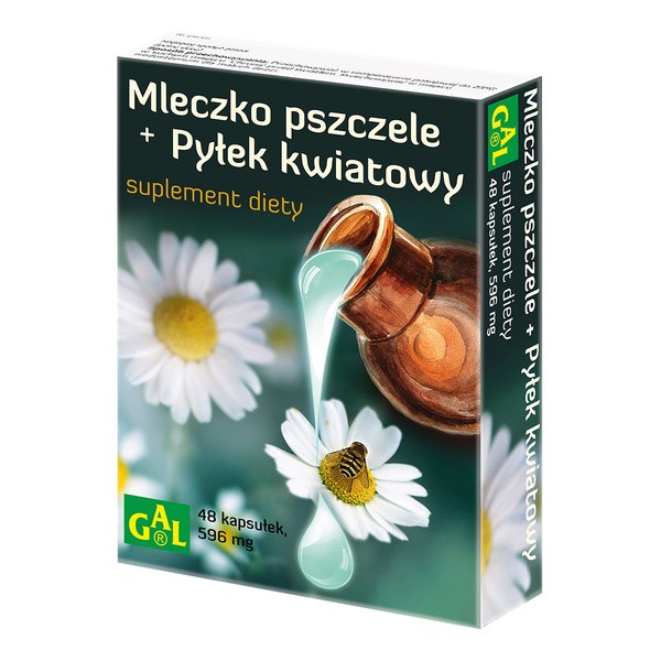 Mleczko pszczele + pyłek kwiatowy, kapsułki, 48 szt.