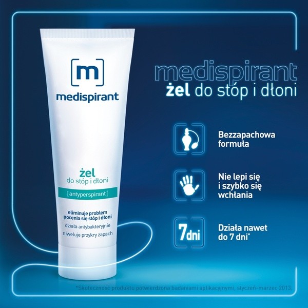 Medispirant, żel do stóp i dłoni antyperspirant, 50 ml