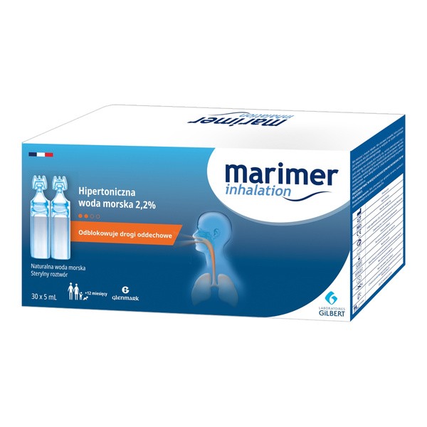 Marimer Inhalation, hipertoniczna woda morska, 5 ml, 30 ampułek