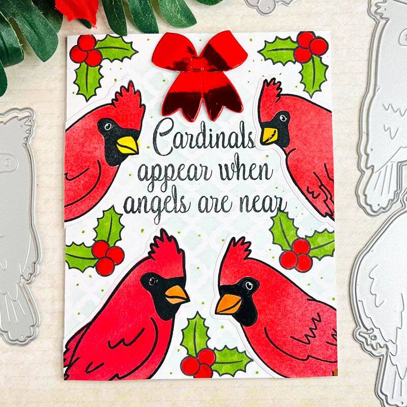 Winter Bird Sayings Clear Stamp Set of 8