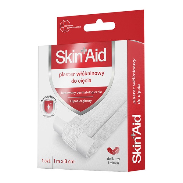 Skin Aid, plaster włókninowy do cięcia, 8 cm x 1 m, 1 szt.