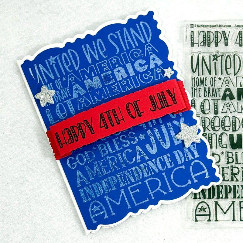 America Background Clear Stamps Set of 2