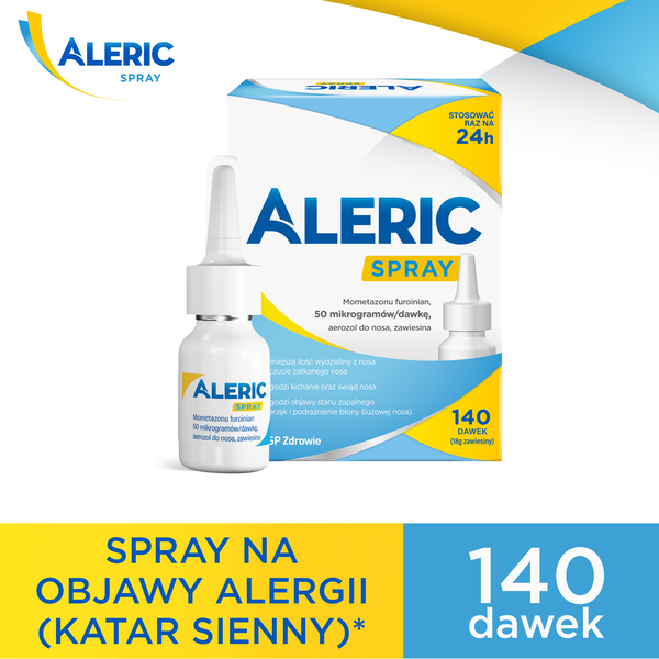 Aleric Spray 140 dawek, spray do nosa, na katar alergiczny u dorosłych
