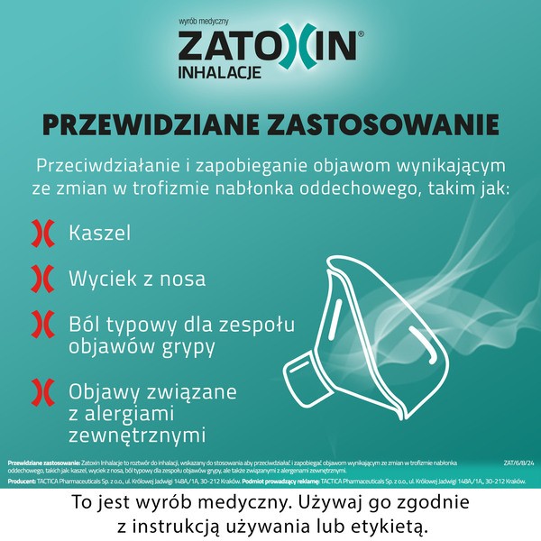 Zatoxin Inhalacje, hipertoniczny roztwór do inhalacji, 3 ml, 10 ampułek
