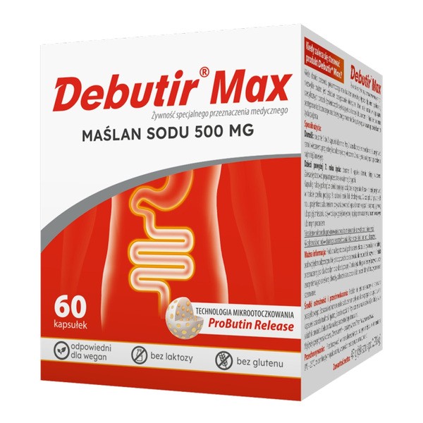Debutir Max, maślan sodu 500 mg, kapsułki, 60 szt.