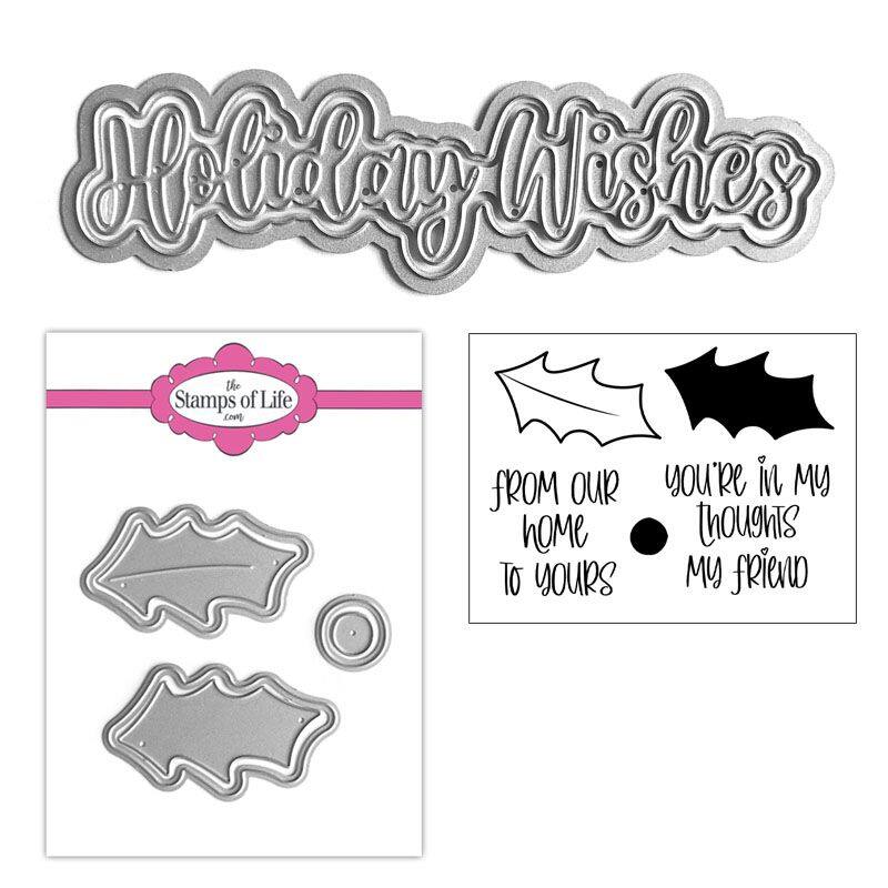 Holiday Wishes Clear Stamp Set and Dies Bundle