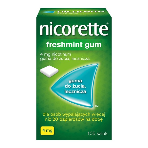 Nicorette Freshmint Gum, 4 mg, guma do żucia, 105 szt.