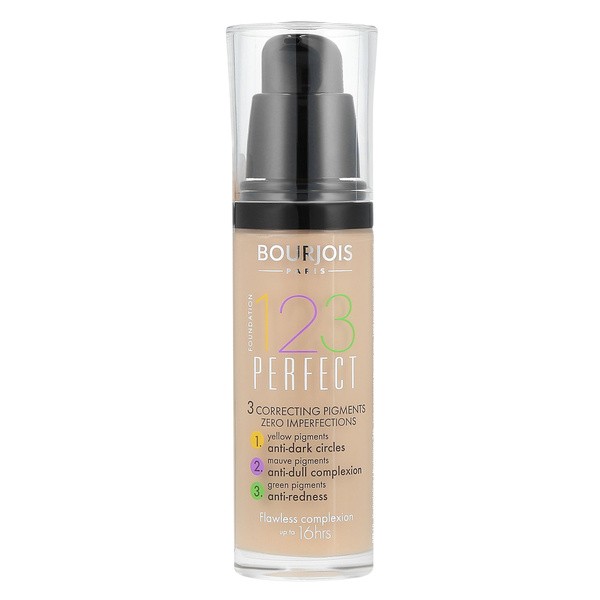 Bourjois 1, 2, 3 Perfect, podkład do twarzy o średnim kryciu, 53 Light Beige, 30 ml