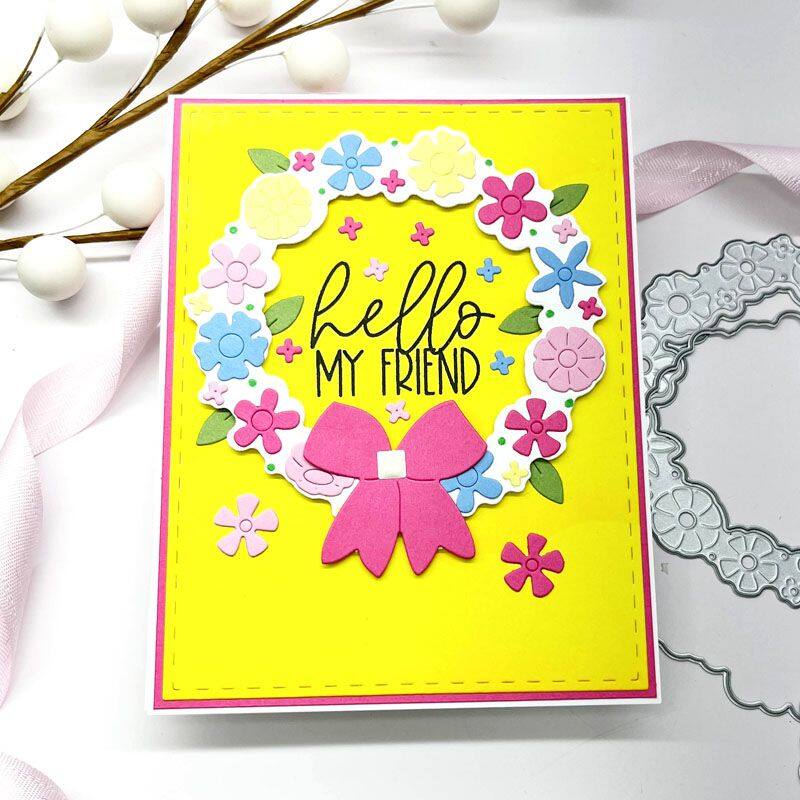 Flower Wreath Solids Clear Stamp Set