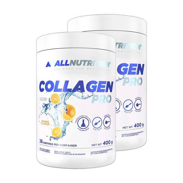Zestaw 2 x Allnutrition Collagen Pro, proszek, smak pomarańczowy, 400 g