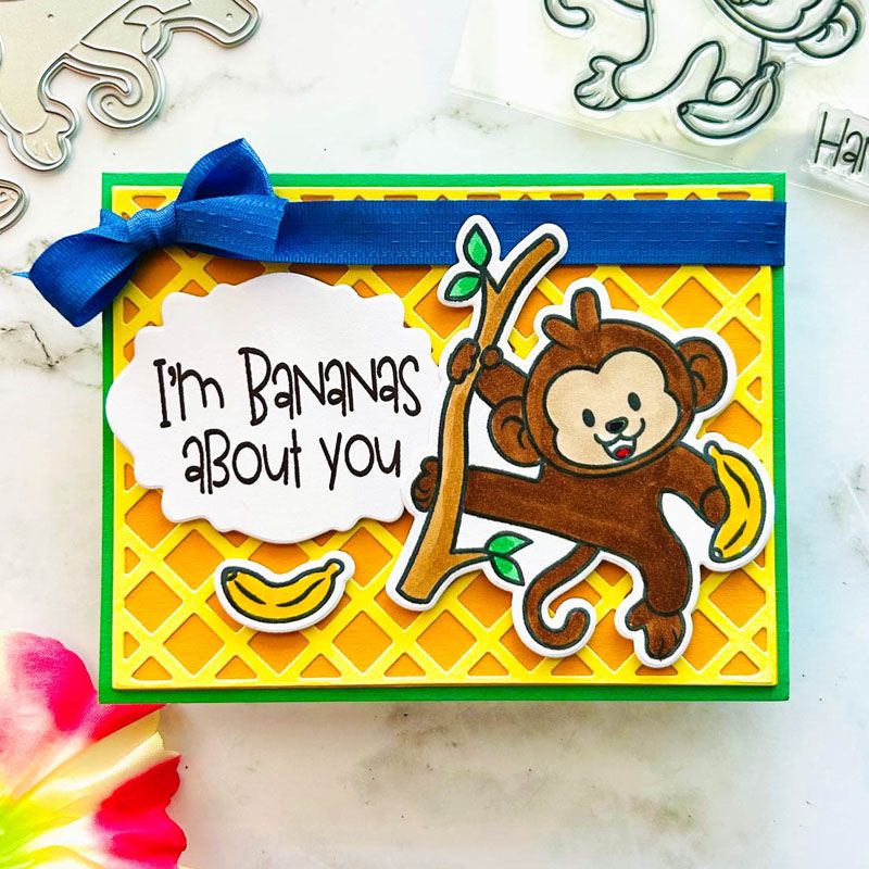 Hang in There Monkey Clear Stamps Set of 5