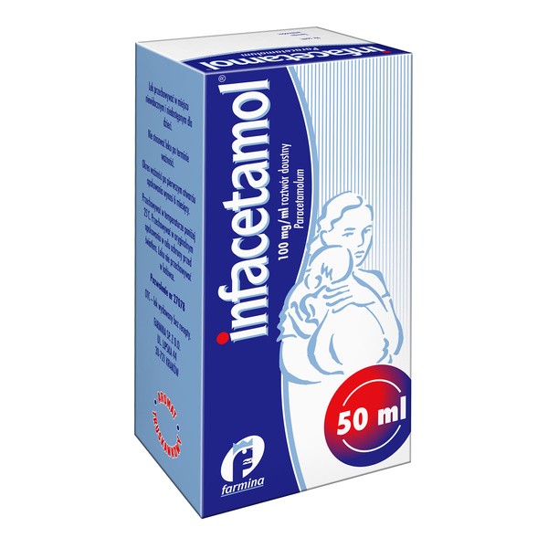 Infacetamol, 100 mg/ml, roztwór doustny, 50 ml