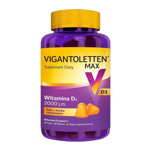 Vigantoletten Max, żelki o smaku cytrynowym, 60 szt.