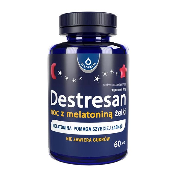 Destresan noc z melatoniną, żelki, smak wiśniowy, 60 szt.