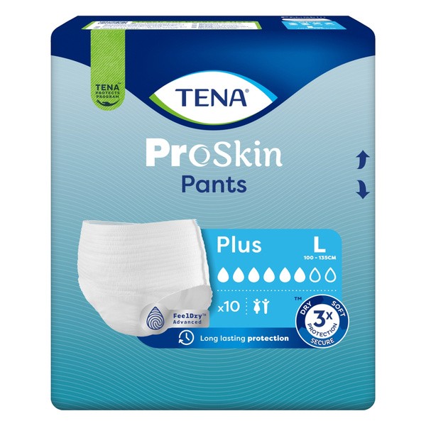 Tena Pants ProSkin Plus, majtki chłonne, rozmiar L, 10 szt.