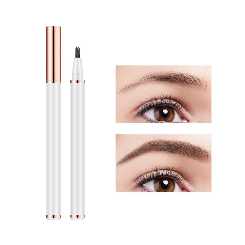 Penna per tatuaggi sopracciglia con 3 punte a forcella, impermeabile, cosmetica a lunga durata, colore marrone scuro naturale, penna liquida per sopracciglia TSLM1