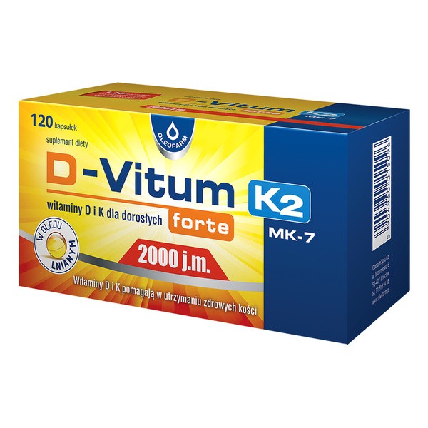 D-Vitum Forte 2000 j.m. K2, kapsułki,120 szt.