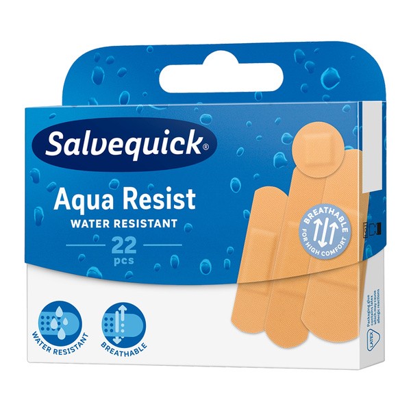 Salvequick Aqua Resist, plastry wodoodporne, miks, 22 szt.