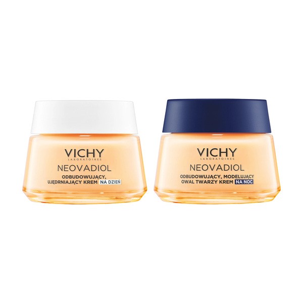 Zestaw Vichy Neovadiol Kompleks Uzupełniający, odbudowujący i ujędrniający krem na dzień dla skóry normalnej i mieszanej, 50 ml + odbudowujący i modelujący owal twarzy krem na noc, 50 ml