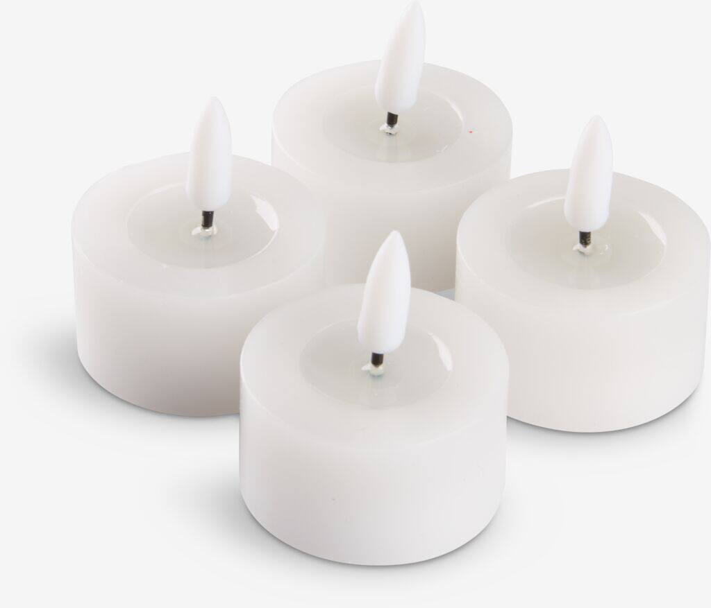 INGEMAN LED Varmelegeme INGEMAN Ø4xH4cm hvid 4 stk/pak med timer