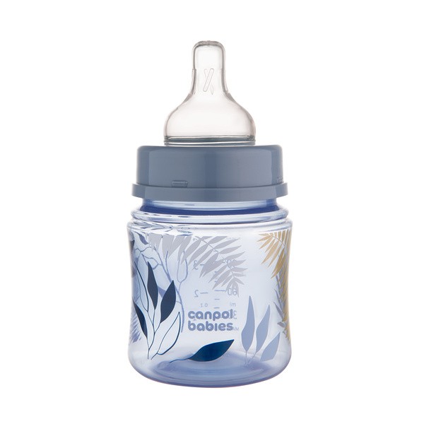 Canpol Babies EasyStart Gold, butelka antykolkowa, niebieska, 120 ml, 1 szt.