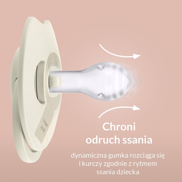 Canpol Lovi Prime, dynamiczny smoczek uspokajający silikonowy, 18 m+ Granola/Orange, 2 szt.