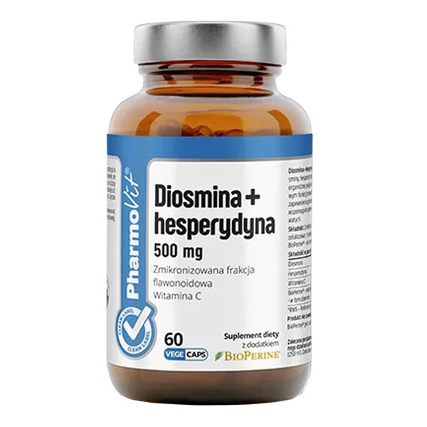 Pharmovit Clean Label Diosmina + hesperydyna, 500 mg, kapsułki twarde, 60 szt.