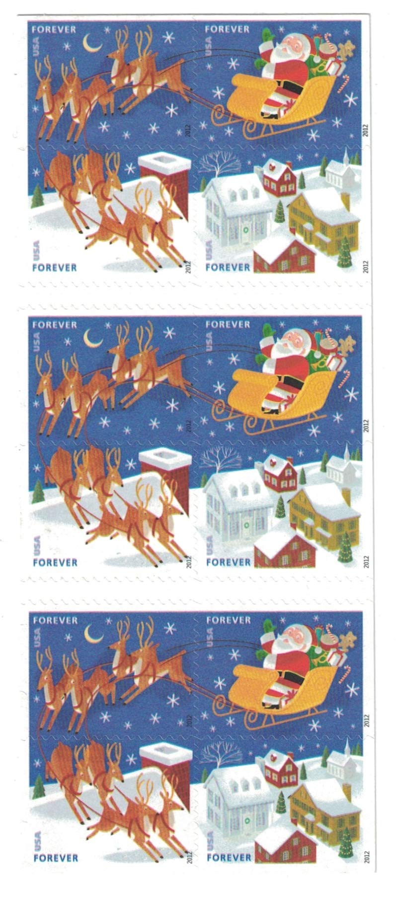 2012 US Stamp Santa & Sleigh - Booklet of 20 Forever Stamps