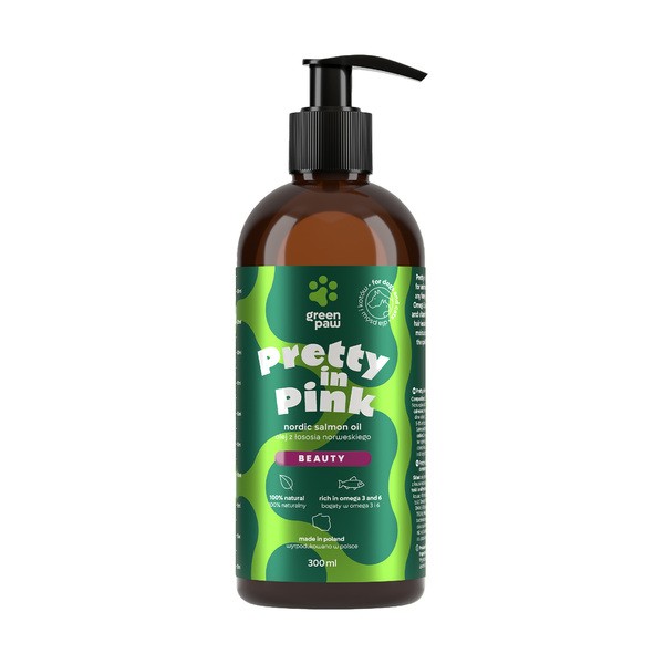 Green Paw Pretty in Pink, olej z łososia norweskiego, 300 ml