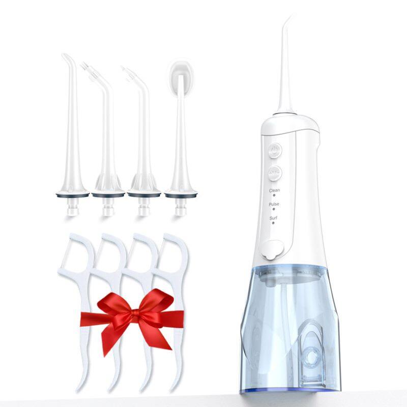 Idropulsore Orale Portatile (350 ml), Ricarica USB, Senza Fili, Funzione Filo Interdentale a Getto d'Acqua e Stuzzicadenti