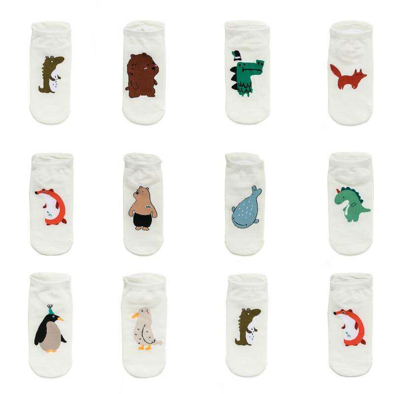 Animal Cartoon Boat Socks Men Fashion Summer Thin Section Korean Cute Casual Women Short Socks Version Japanese College Style