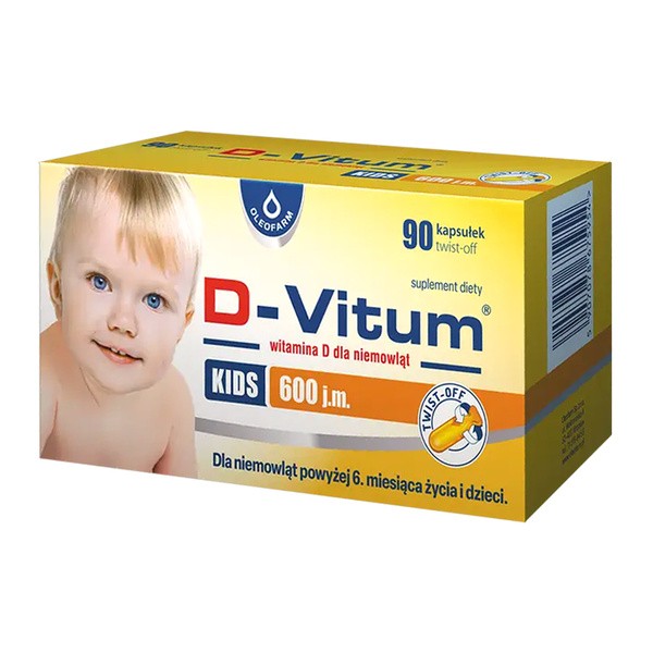 D-Vitum Kids 600 j.m., kapsułki twist-off, 90 szt.