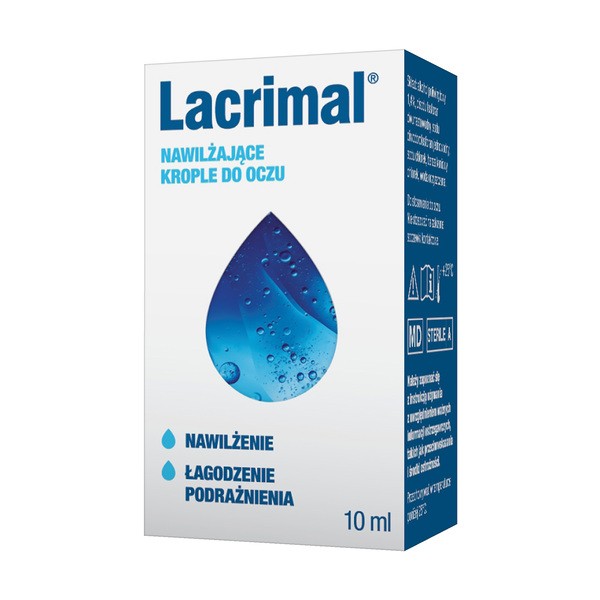 Lacrimal, nawilżające krople do oczu, 10 ml