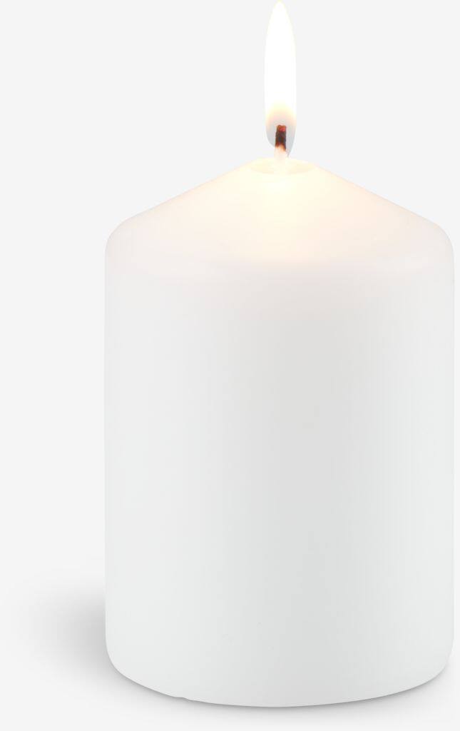 TORALF Kubeformet lys TORALF Ø7xH10cm hvid