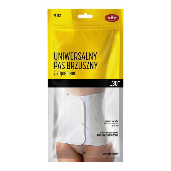 Pani Teresa, pas brzuszny uniwersalny otwierany, szerokość 30 cm, rozmiar S