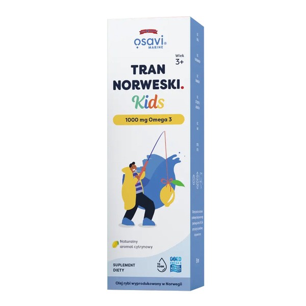 Osavi Tran Norweski Kids 1000 mg Omega 3, cytrynowy, olej, 50 ml