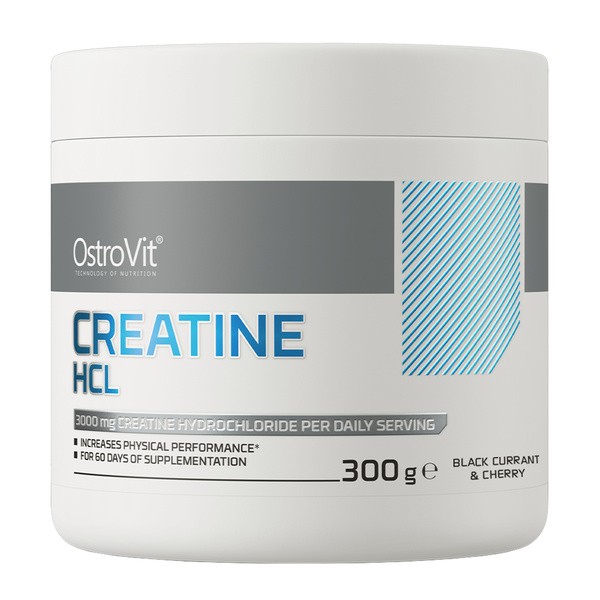 OstroVit Creatine HCL, proszek, smak czarna porzeczka z wiśnią, 300 g