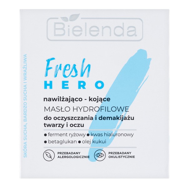 Bielenda Fresh Hero, nawilżająco–kojące masło hydrofilowe do oczyszczania i demakijażu twarzy i oczu, 40 g