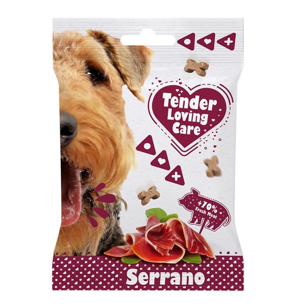 Tender Loving Care Serrano, miękkie przysmaki dla psów z szynką Serrano, 100 g