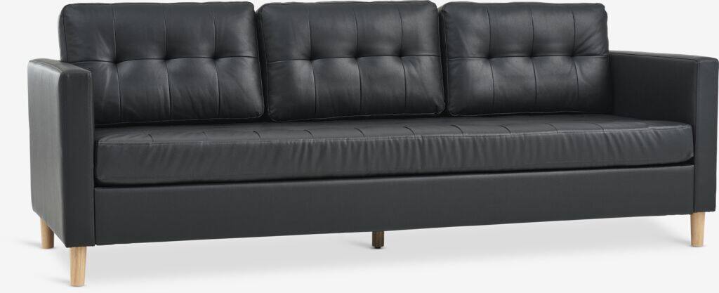 FALSLEV FALSLEV 3-personers sofa, sort imiteret læder