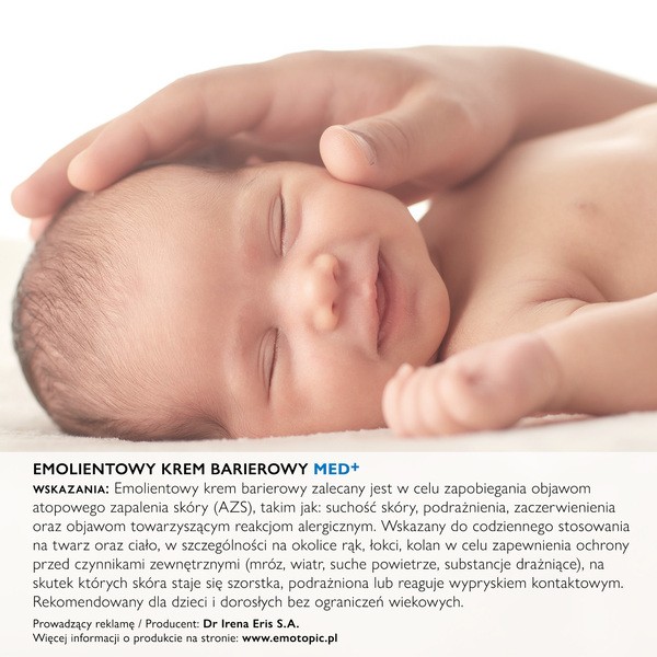 Emotopic Med+, emolientowy krem barierowy do twarzy i ciała, do codziennego stosowania, 75 ml