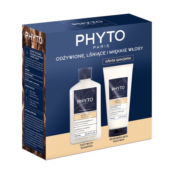 Zestaw Phyto Nutrition, szampon odżywczy do włosów suchych, 250 ml + regenerująca odżywka do włosów suchych i zniszczonych, 175 ml