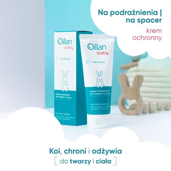 Oillan Baby, krem ochronny do twarzy i ciała, 75 ml